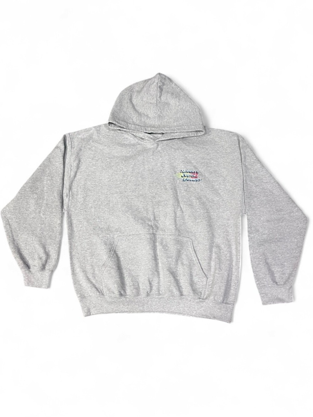 Men's Light Gray Zip-Up Hoodie with Small Embroidered Chest Logo
